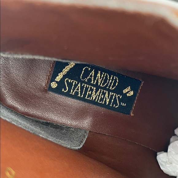 Vintage Candid Statements Brown Leather Ankle Boots women 7M casual office Y2K - Picture 9 of 10